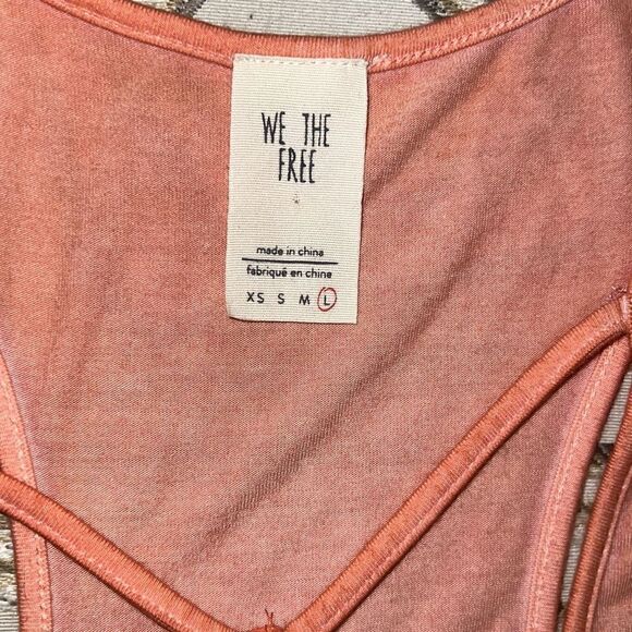 Free People | We the Free Amelia Y-Strap Tank Top Peach Oversized Swing Sz L - Picture 7 of 8